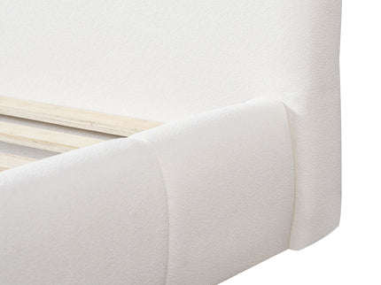Upholstered Platform Bed Frame With Soft Boucle Headboard