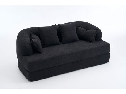 Foldable Sofa Bed, Boneless Couch Convertible Sleeper With 4 Pillows