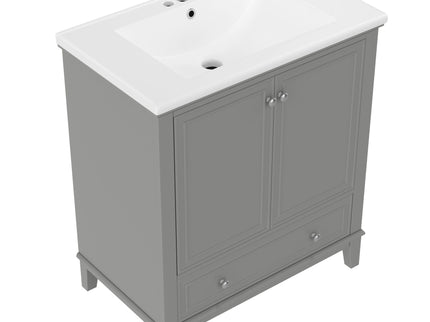 Modern Bathroom Vanity With Sink Combo, Doors And Drawer