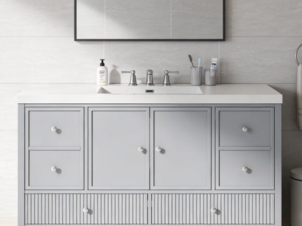 Bathroom Vanity With Separate Sink, Soft Close Doors And 4 Drawers