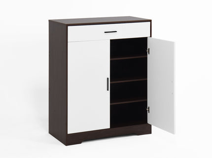 Freestanding Wooden Shoe Cabinet, 4 Tier Organizer With Drawer
