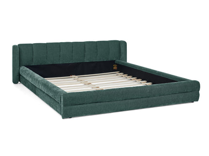 Modern Upholstered Bed Frame With Thick Fabric And Headboard