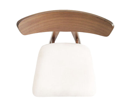 Mid Century Modern Counter Stool With V Shape Frame And Upholstered Seating