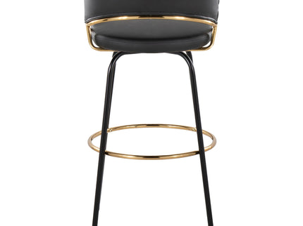 Jie - Fixed Height Contemporary Barstool With Swivel Round Footrest (Set of 2)