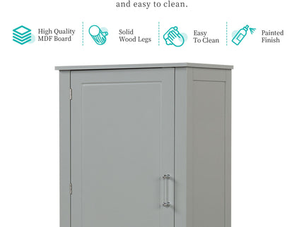 Tall Freestanding Bathroom Storage Cabinet With 2 Drawers And Adjustable Shelf