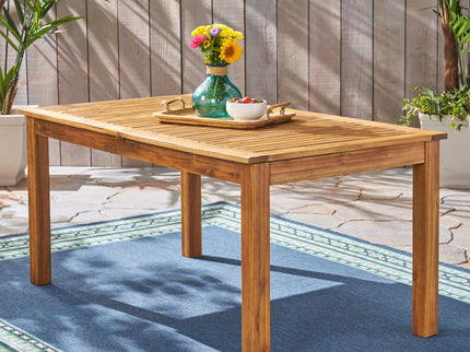 Outdoor Expandable Dining Table With Square Legs