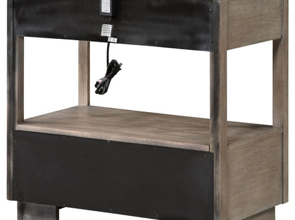 Prescott - 2 Drawers Nightstand With Open Shelf - Taupe
