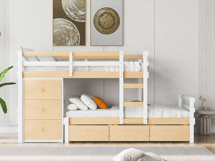 Loft Bunk Bed With Drawers And Ladder