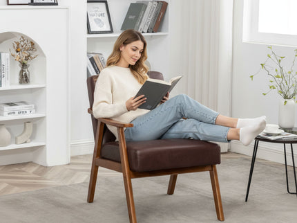 Accent Chair, Classic Mid Century Modern For Extra Seating