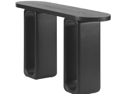 Art Sculptural Console Table With Oval Cutout Legs - Black