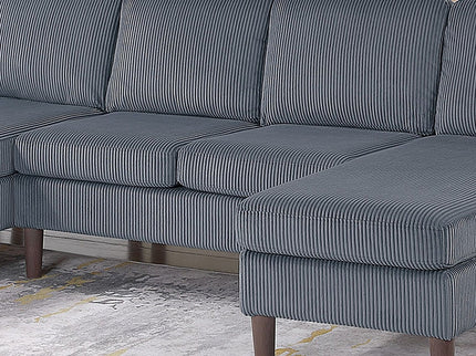 Sectional Set With Dual Chaises And Square Arms