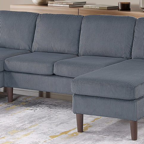 Sectional Set With Dual Chaises And Square Arms