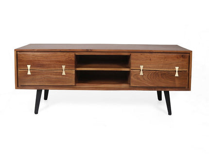 Asther - Acacia Wood TV Cabinet - Natural Wood / Brown