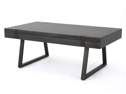 Abitha - Coffee Table With Industrial Powder Coated Metal Legs