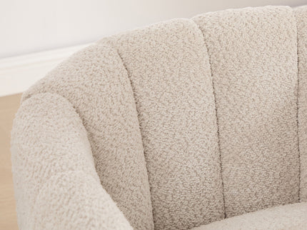 Swivel Upholstered Barrel Chair With Metal Base