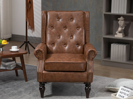 Modern Accent Armchair With Sturdy Wood Legs