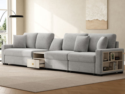 Modular Sofa Couch With Storage Armrest And Center Console