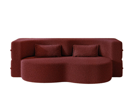 Modern Floor Sleeper Sofa Bed With 2 Pillows, Convertible Twin Size Folding Mattress For Living Room