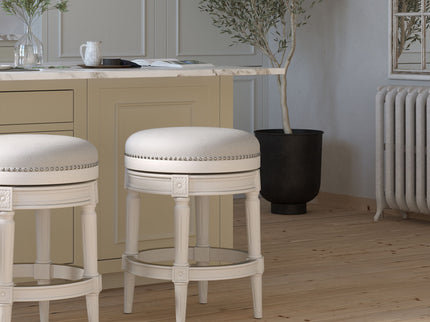 Rustic Elegance Backless Swivel Stool
