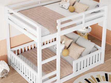 Stylish Bunk Bed With Ladder And Guardrails