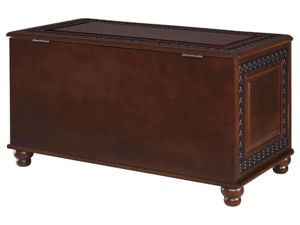 Ornate - Deep Flip Open Storage Cedar Chest With Cedar Lining - Brown