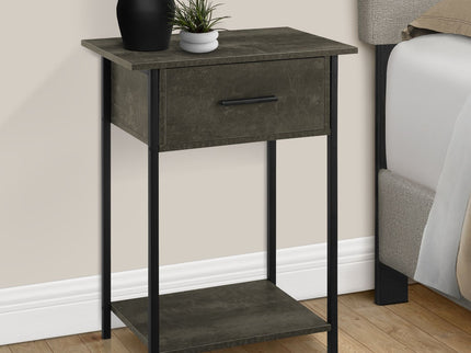 Contemporary 2 Tier Accent Table With Storage Drawer