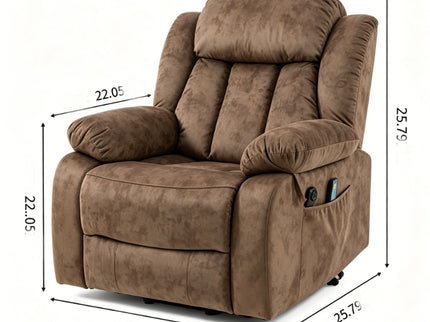 Recliner Lift Chair With Massage & Heating For Living Room - Brown