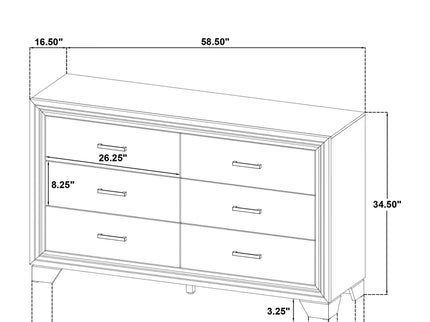 Funston - 4 Piece Queen Bedroom Set With Upholstered Headboard - Oak