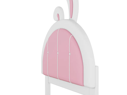 Upholstered Platform Bed With Rabbit Shaped Headboard