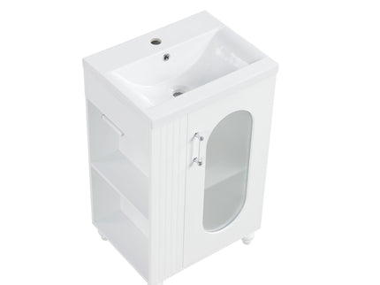 Modern Bathroom Vanity With Sink, Adjustable 2 Tier Shelf