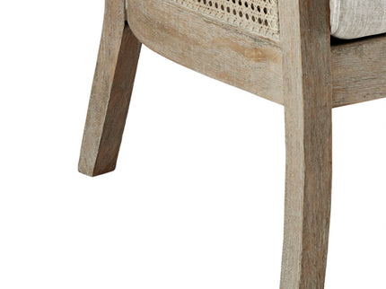 Cane Armchair With High Density Foam - Cream / Reclaimed Natural