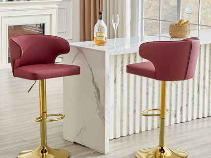 Adjustable Swivel Bar Chair With High Back Support