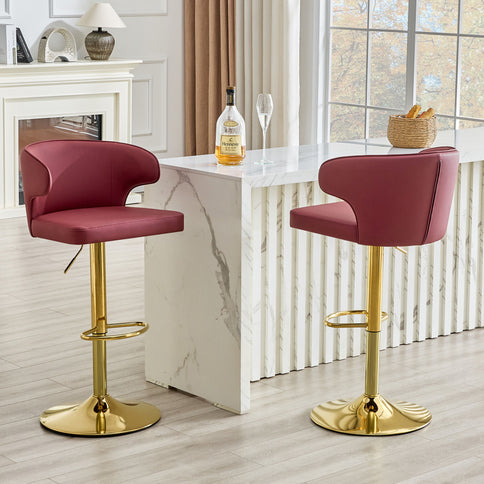 Adjustable Swivel Bar Chair With High Back Support