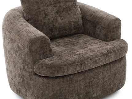 Modern Swivel Barrel Chair With Dual-Layer Cushion