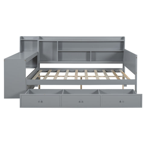 Daybed With 3 Drawers USB Ports And Desk