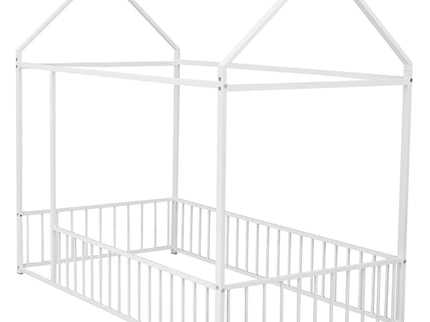 Metal Bed House Bed Frame With Fence