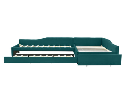 Upholstered Double Daybed With Trundle And Drawer