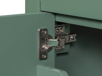 Bathroom Vanity With Ceramic Sink, Modern Single Bathroom Cabinet With 2 Doors And A Shelf, Soft Close Doors