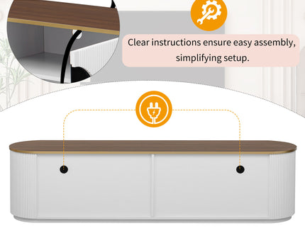 Modern Minimalist TV Stand For TVs Up To 80" With 3 Drawers And 1 Shelf