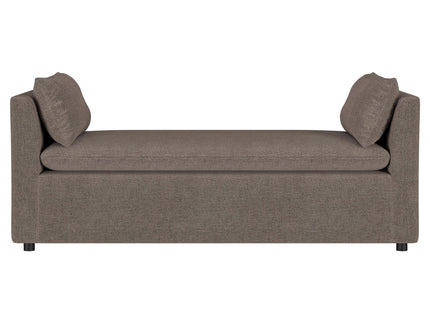 Isiah - Raised Arm Accent Bench - Brown