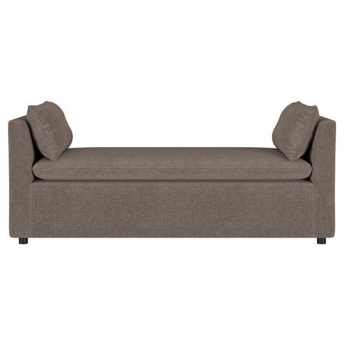 Isiah - Raised Arm Accent Bench - Brown