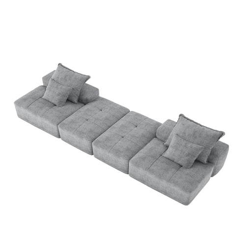 Modern Oversized Diy Combination Modular Sectional Sofa With Pillows
