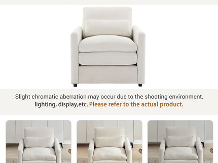 Cozy Upholstered Cushion Armchair For Living Room