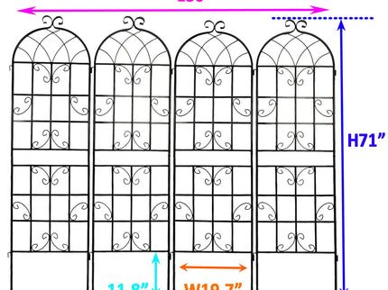 Metal Garden Rustproof Trellis For Climbing Plants Outdoor Flower Support