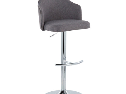 Ahoy - Contemporary Adjustable Barstool With Swivel With Rounded T Footrest (Set of 2)
