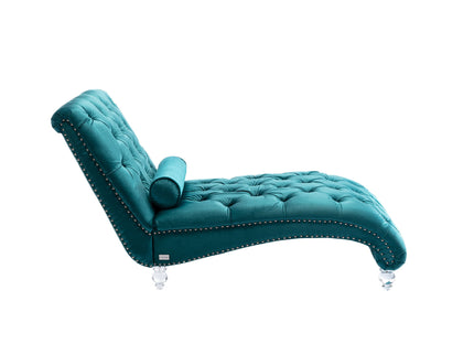Chaise Lounge Indoor, Button Tufted Upholstered Chaise Lounge Chair With Pillow