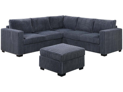 Contemporary Sectional Set With Ottoman