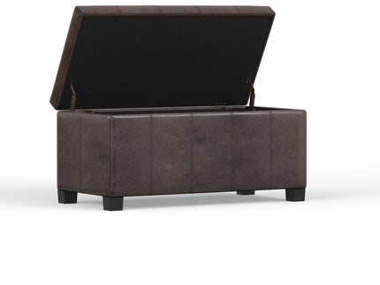 Dover - Storage Ottoman Bench - Distressed Brown