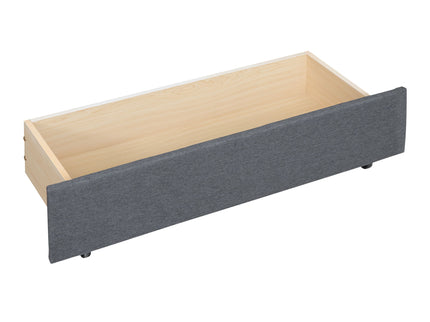 Upholstered Platform Bed With Brick Pattern Headboard And Twin Long Size Trundle