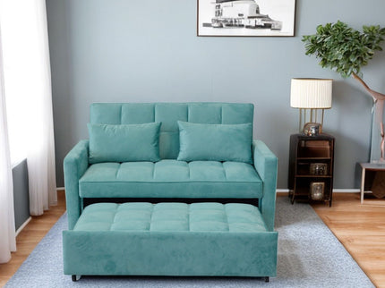 3 In 1 Convertible Sleeper Sofa Bed, Modern Fabric Loveseat Futon Sofa Couch With Pullout Bed, Small Love Seat Lounge Sofa With Reclining Backrest, Furniture For Living Room
